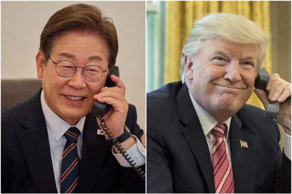 한국은 한미FTA 덕분에 추가 관세에서 제외된다. 사진은 통화하는 이재명 대통령(왼쪽)과 트럼프 미국 대통령. [사진=연합뉴스]