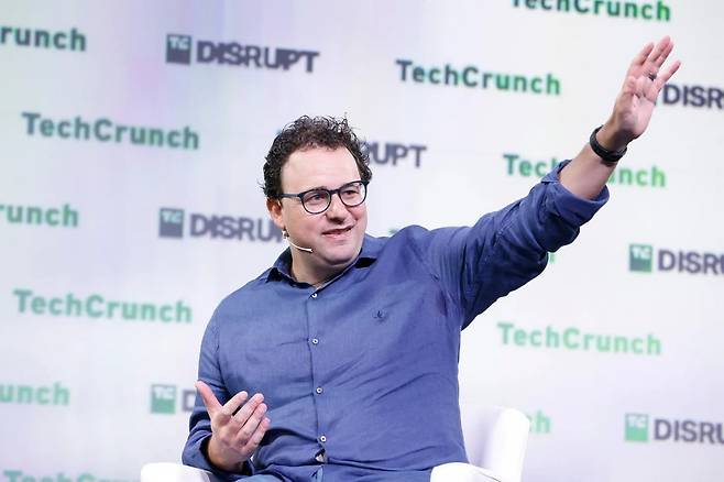 Dario Amodei at TechCrunch Disrupt in 2023. Image: Flickr. CC 2.0
