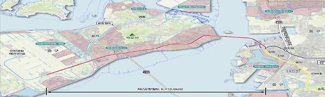 제2공항철도(인천발 KTX 연장선) 노선도[인천시 제공]