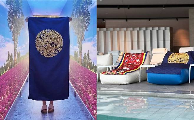 곤룡포 비치타월. 국립중앙박물관 뮷즈 사이트 캡처