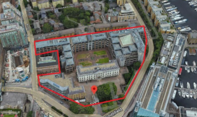 중국이 건물과 부지를 사들여 초대형 대사관을 지으려 준비 중인 왕립 조폐국 자리. 블룸버그통신 제공