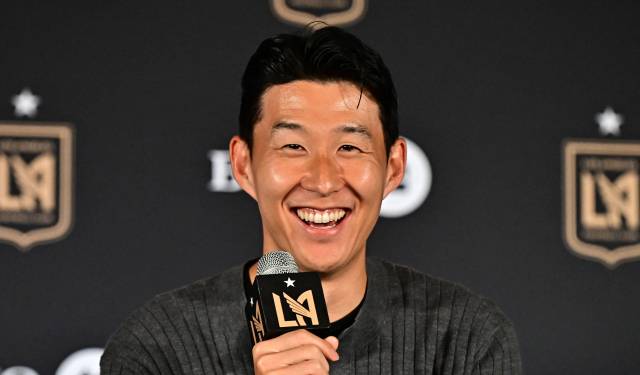 LAFC 입단 기자회견에서 발언하고 있는 손흥민. AFP연합뉴스