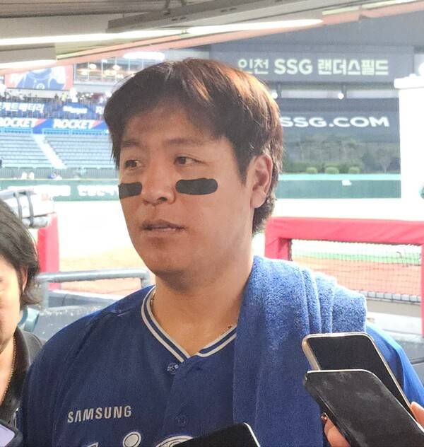 삼성 라이온즈의 베테랑 포수 강민호. (사진=스포츠춘추 정진영 기자)
