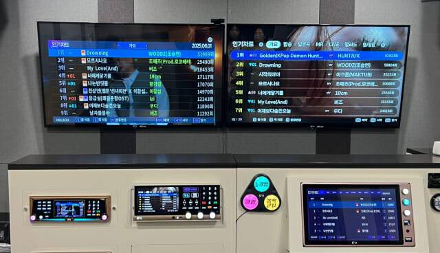 TJ미디어 기존 2시리즈(왼쪽)와 신형 3시리즈(오른쪽) 검색 화면 비교 (사진=지디넷코리아 신영빈 기자)