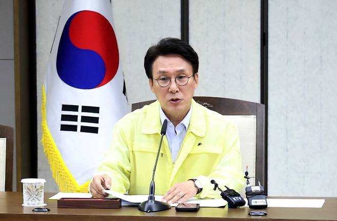 김민석 국무총리가 8일 정부세종청사에서 열린 국가테러대책위원회를 주재하며 발언하고 있다. 2025.8.8 세종 뉴스1