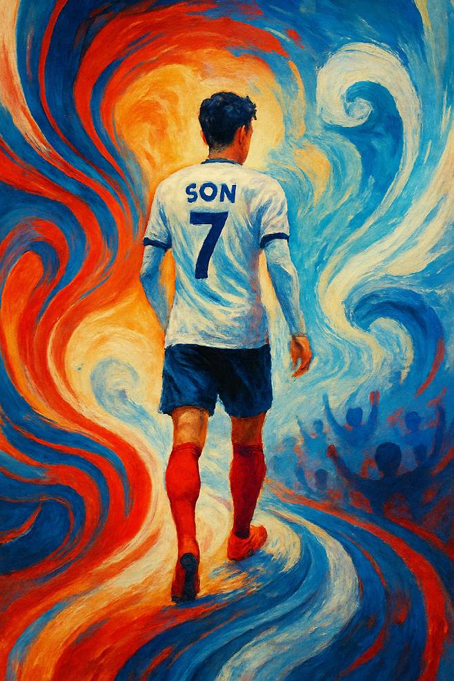 EPL 무대에서 아름답게 퇴장하는 손흥민. 이미지=퍼플렉시티 AI 생성