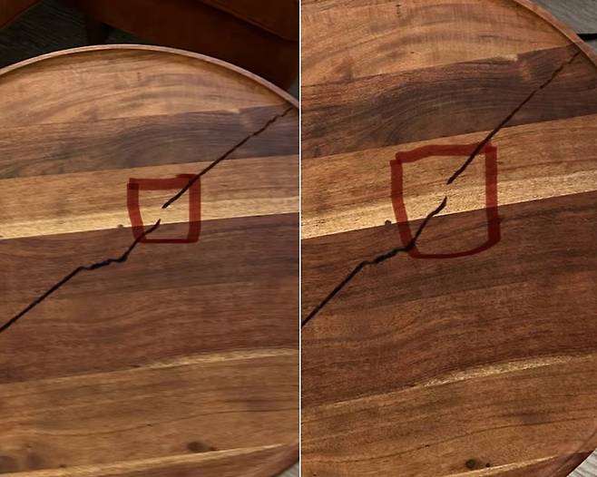 미국에서 에어비앤비 숙소를 운영하는 호스트가 인공지능(AI)으로 사진을 조작해 게스트에게 2000만원이 넘는 손해 배상을 청구해 논란이 됐다. 두 사진에서 보이는 파손 부분이 서로 다르다. 사진=에어비앤비/가디언 캡처