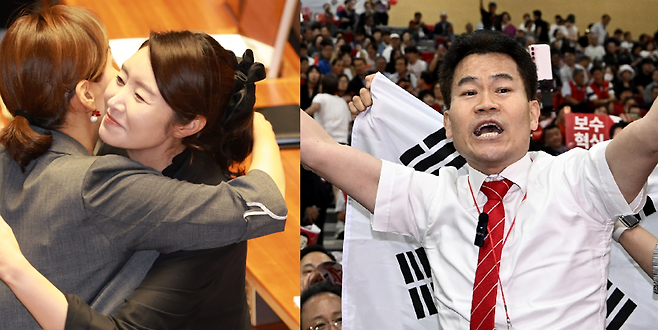 강선우 더불어민주당 의원, 국민의힘 당원 전한길씨. /사진=뉴시스