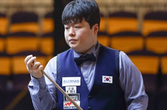 엄지발가락에 통증이 있는 조명우는 마틴혼과의 첫 경기에서 38:40으로 져 1패를 당했다. 조명우는 11일 낮2시30분 에릭 텔레즈와 두 번재 경기를 갖는다. (사진=SOOP)
