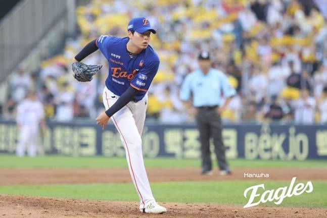 9일 경기에 나선 조동욱. /사진=한화 이글스