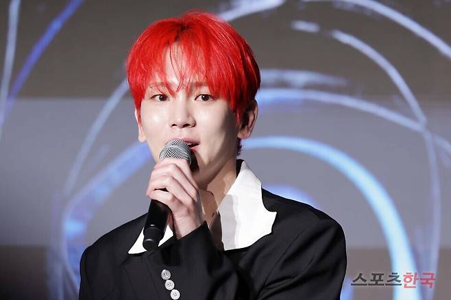 정규 3집 '헌터'(HUNTER) 발매 기념 기자간담회에 참석한 샤이니 키. 25.8.11 ⓒ이혜영 기자 lhy@hankooki.com