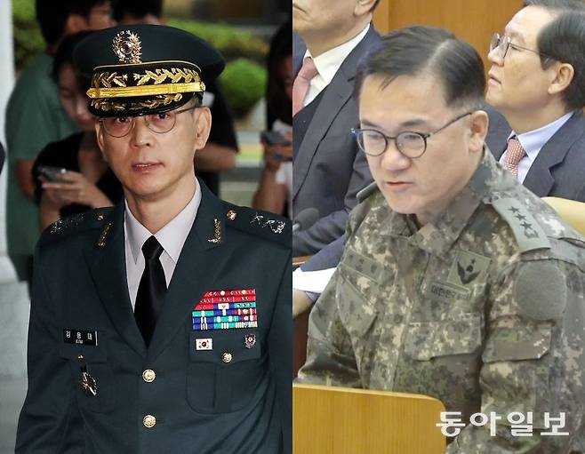 (왼쪽부터) 김용대 드론작전사령관, 여인형 전 국군방첩사령관.뉴스1