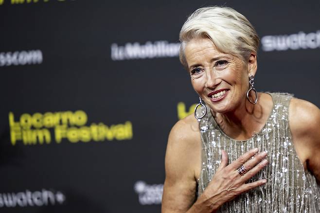8일(현지시각) 스위스 로카르노 영화제에 참석한 영국 배우 에마 톰슨. AP 연합뉴스