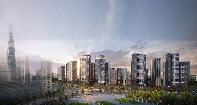 잠실르엘 인근에 있는 잠실래미안아이파크 투시도. 사진=삼성물산