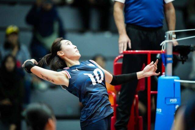 공격하는 곽선옥./FIVB