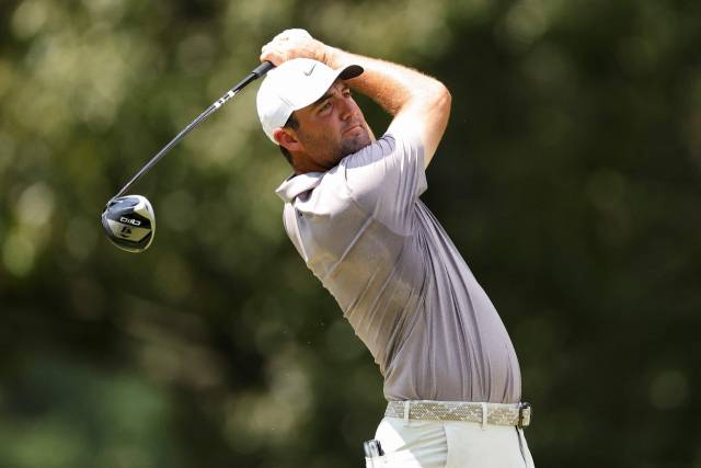 4라운드 7번 홀 티샷하는 스코티 셰플러. AFP연합뉴스