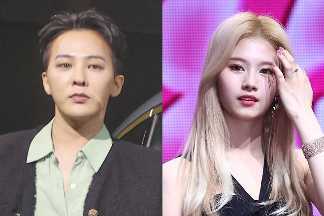 가수 GD(왼쪽)와 트와이스 사나. 경향 DB