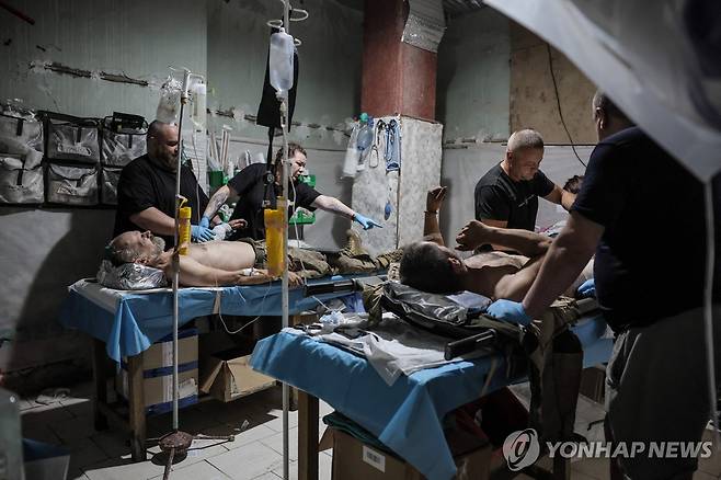 도네츠크주에서 치료받는 부상병들 [AFP 연합뉴스 자료사진]