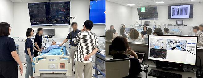 충남대병원 임상교육시뮬레이션센터에서 공공의료기관 종사자들이 임상교육자 양성과정을 이수하고 있다. (사진=충남대병원 제공)