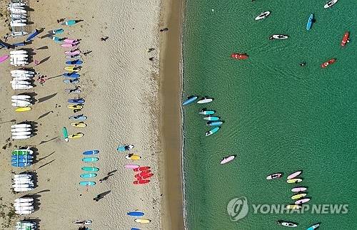 서핑하는 사람들. [연합뉴스]