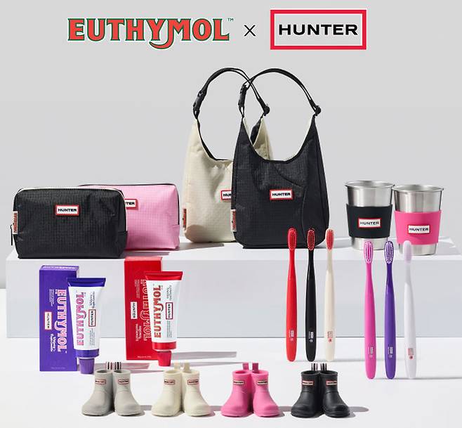 LG생활건강은 프리미엄 오랄케어 브랜드 '유시몰(EUTHYMOL)'이 라이프스타일 브랜드 '헌터(HUNTER)'와 협업한 기획 상품 6종을 출시했다