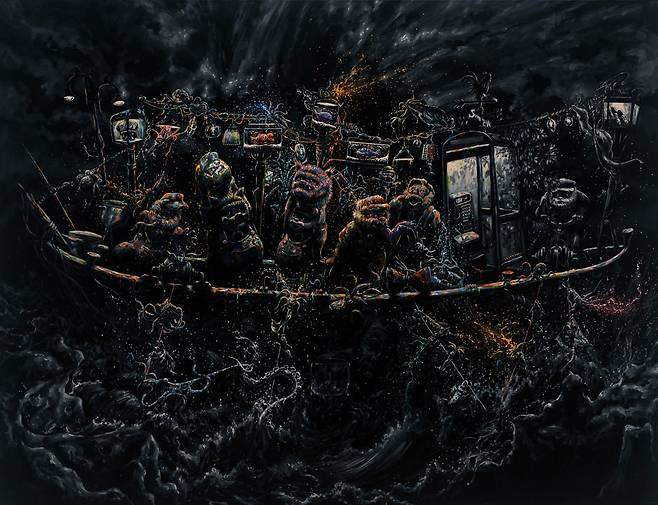 배윤환, 오아시스-365 3, 2025, Acrylic on canvas_, 112.1 x 145.5 cm. /스페이스K 서울