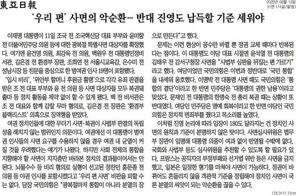 ▲12일동아일보