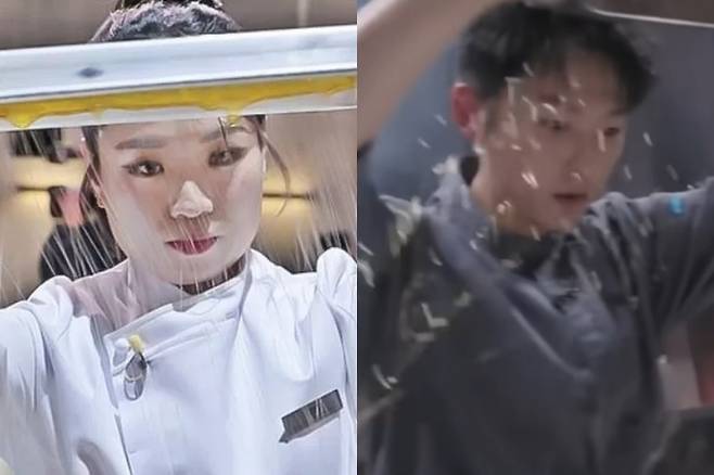 ‘흑백요리사’ 정지선, ‘이판펑션’에서 정지선 셰프를 따라한 참가자. 사진|넷플릭스, 텐센트
