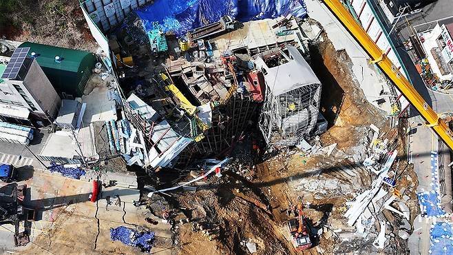 광명 신안산선 공사현장 붕괴사고 [사진 = 연합뉴스]