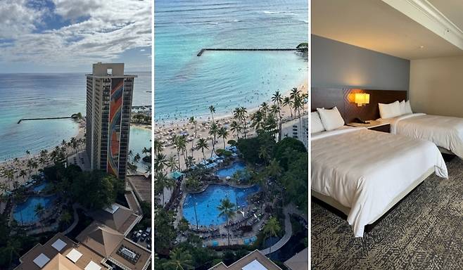 타파 타워 주니어스위트 객실 모습과 객실에서 바라본 풍경 / 사진=홍지연 여행+ 기자