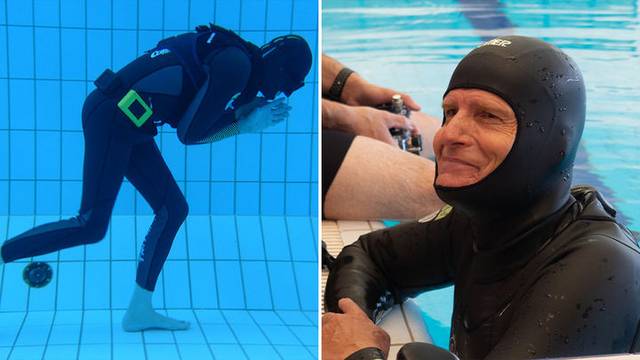 타니스와프 오드비에잘렉이 단 한 번의 호흡으로 110.7ｍ를 걸어 ‘무호흡 잠수 걷기’ 남성 부문 세계 신기록을 세웠다. 기네스월드레코드