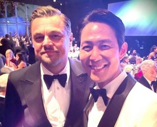 한국드라마 ‘오징어게임’의 열혈팬인 디카프리오와 이정재 배우. 디카프리오의 다이어트 성공 비결중에는 ‘빠델’도 영향을 미친 것으로 알려졌다.[출처=이정재 SNS]