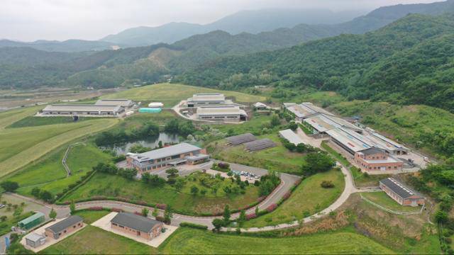 드넓은 농장에 소가 한가롭게 거닐고 로봇이 소 젖을 짜며 소똥도 치우는 국내 첫 지능형 목장이 전북 진안군 소재 전북도 축산연구소 내에 설립된다. 전북특별자치도가 AI와 로봇 기술을 접목한 '동물복지 미래목장' 조성에 나서면서다. 전북특별자치도 축산연구소 ⓒ전북자치도