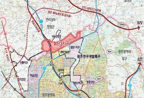 광주 첨단3지구 위치 [연합뉴스 자료사진]