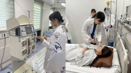 ◇강원대병원 신규 간호사들이 실무교육에 나서고 있다. 사진=강원대병원 제공