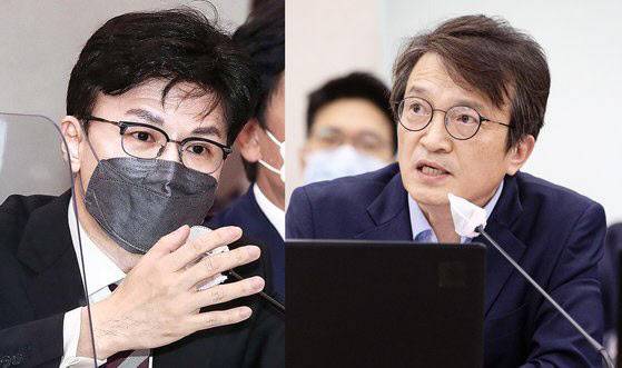 한동훈 전 국민의힘 대표(왼쪽), 김의겸 새만금개발청장. (사진=뉴스1)