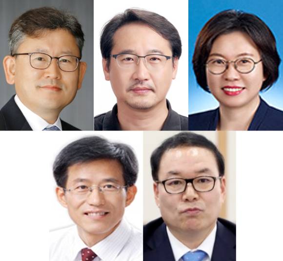 위 왼쪽부터 농촌진흥청장 이승돈(현 국립농업과학원장), 산림청장 김인호(현 더불어민주당 정책위원회 부의장), 기상청장 이미선(전 기상청 수도권기상청장), 아래 왼쪽부터 민주평화통일자문회의 사무처장 방용승(현 전북겨레하나 공동대표), 소청심사위원회 위원장 정한중(현 한국외대 법학전문대학원 교수) [사진=대통령실]