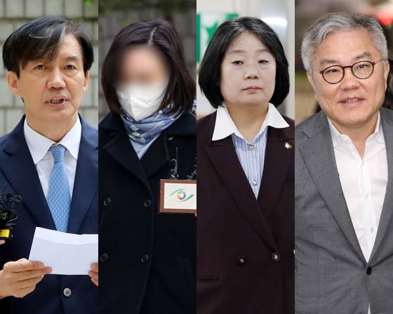 이재명 정부 출범 후 처음으로 단행되는 광복절 특별사면·복권 대상자에 조국 전 조국혁신당 대표와 윤미향 전 더불어민주당 의원 등이 포함됐다. 11일 정부에 따르면 이재명 대통령은 이날 오후 용산 대통령실에서 열린 임시 국무회의에서 조 전 대표 등이 포함된 83만6687명 광복절 특별사면안을 재가했다. 사진 왼쪽부터 조국 전 대표, 조 전대표 부인 정경심씨, 윤미향, 최강욱 전 의원. 뉴스1