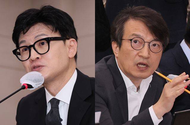 한동훈 전 국민의힘 대표와 김의겸 새만금개발청장. 연합뉴스