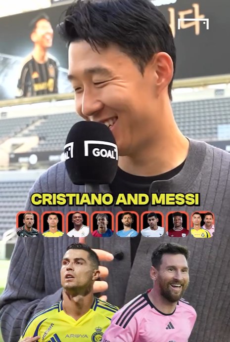 손흥민 “GOAT는 호날두와 메시”. 골닷컴 영상 캡처