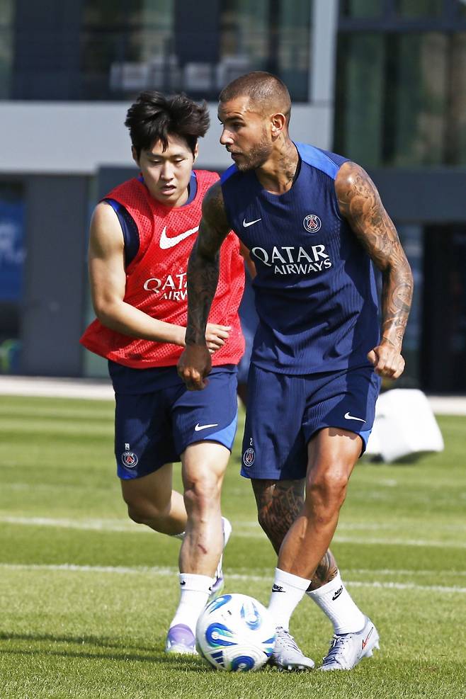 훈련 중인 파리 생제르맹(PSG) 이강인. /사진=PSG SNS 캡처