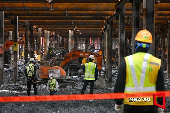 서울 강남구 영동대로 지하공간 복합개발 건설공사 현장. 2025.04.23 윤동주 기자