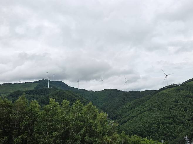 강원도 태백시의 가덕산 풍력단지/안소영 기자
