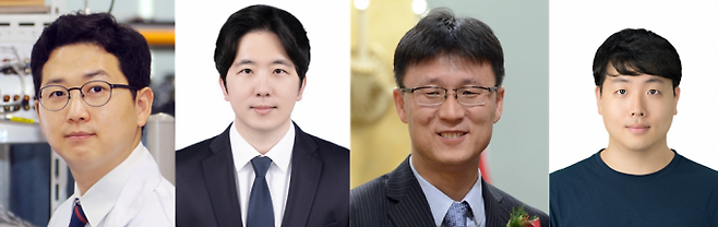 (왼쪽부터) 진현규 포스텍 기계공학과 교수, 이동규 박사(공동1저자), 정인호 서울대 재료공학부 교수. 남준현 박사(공동1저자). 포스텍 제공.