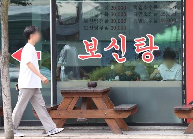 지난 6일 경기 성남시의 한 보신탕 가게에서 시민들이 식사를 하는 모습. /뉴스1