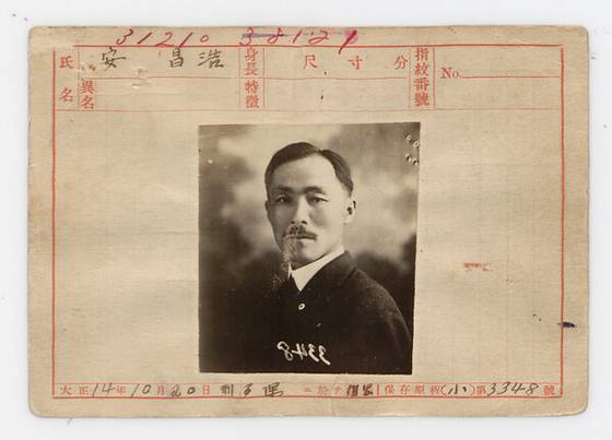A surveillance card used by the Japanese authorities to spy on Korean independence fighters identifies activist Ahn Chang-ho. [National Museum of Korea]