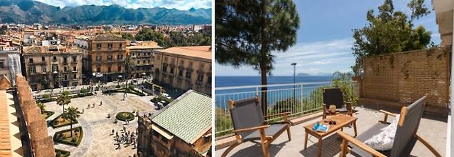 팔레르모 도시 모습(왼쪽) / 사진=Unsplash, 팔레르모 추천 숙소(오른쪽) / 사진=에어비앤비