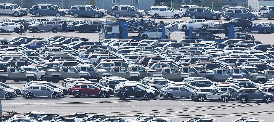 7일 경기도 평택항에 수출용 자동차가 세워져 있다.(사진=연합뉴스)