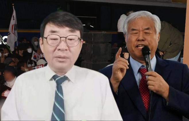 '신의한수' 운영자 신혜식씨와 전광훈 목사. 유튜브 캡처·황진환 기자