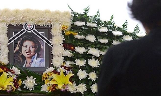 2014년 마련됐던 고 정애리의 빈소. 사진=공동취재단